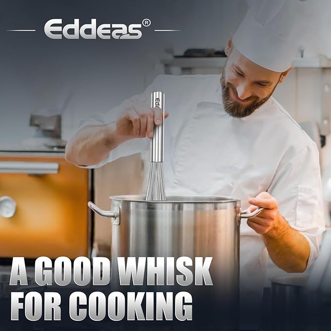 Eddeas 17in/43cm Extra Large Whisk,5Ib Heavy Duty Whisk, 2.4mm Wire Whisk Suitable for Mixing Thick batter and Large batch soup.Not suitable for individual small batch production(Silver)