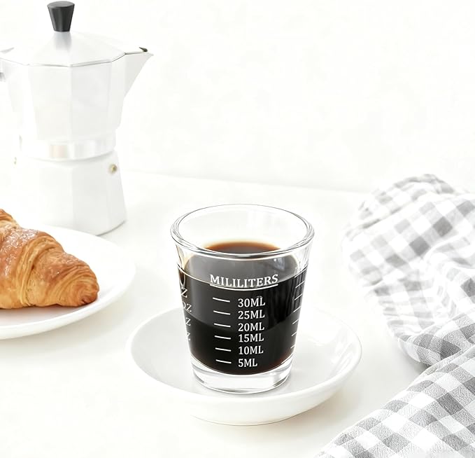 30ml Shot Glass Measuring Cup,Heavy Base Shot Glasses Set for Vodka, Whiskey, Tequila, Espressos, Milk,Juice (black)