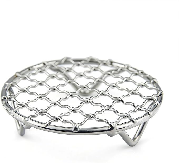 Cooling Rack 4 Inch Round Stainless Steel - Multi-Use Wire Rack for Cooking, Baking, Cookie Cooling, Steaming & BBQ - Sturdy 20mm Legs for Even Airflow, Durable Versatile Kitchen Tool for Home Bakers