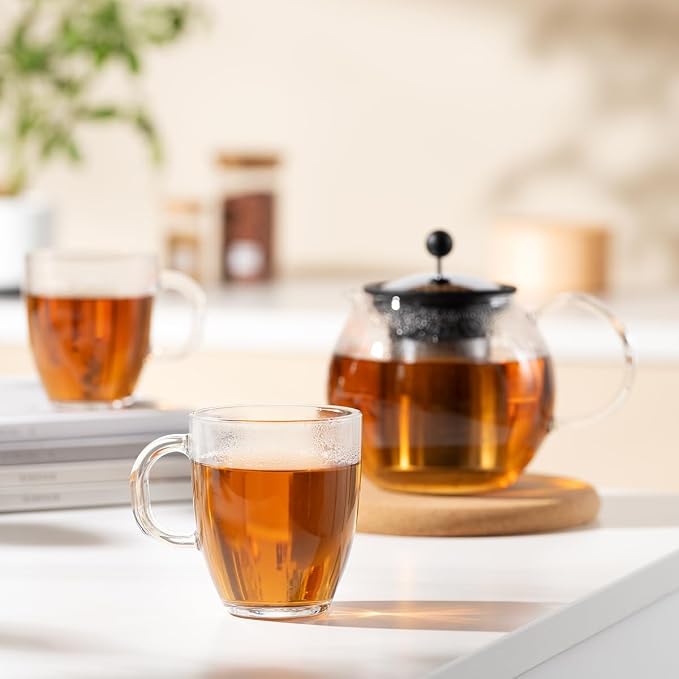 Bodum 12oz Bistro Coffee Mug Single-Wall Tempered Glass, 2 Pack, Clear | Single-Wall