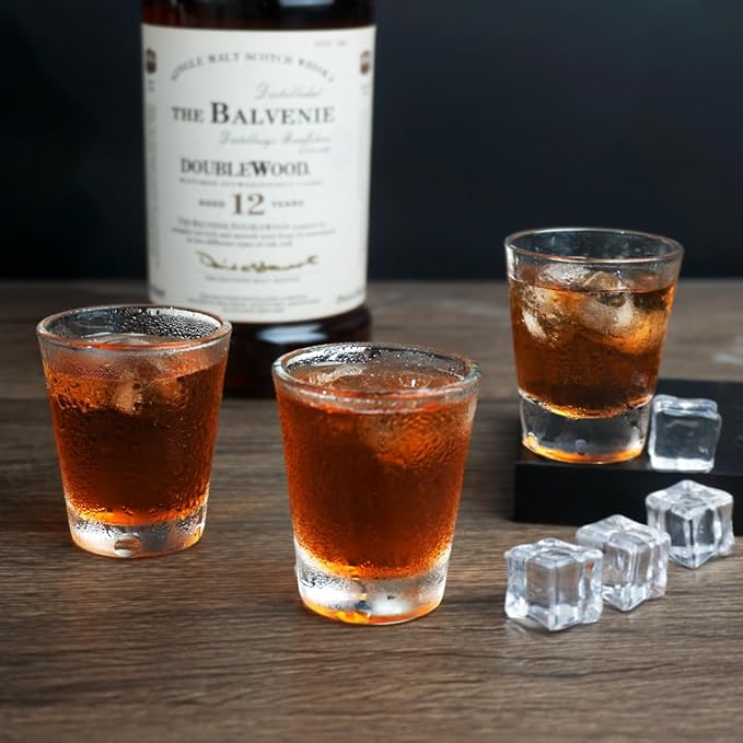 BCnmviku 1.5 oz Shot Glasses Sets with Heavy Base, Clear Shot Glass (2 Pack)
