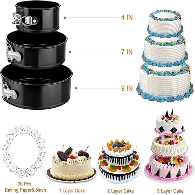 Cake Decorating Kit with Rotating Turntable, Non-Stick Cake Pans, Piping Tips, Spatulas, Scrapers & Silicone Cupcake Liners - Complete Baking Supplies for Beginners & Home Bakers 360PCS