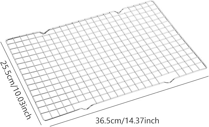 Set of 2 Rustproof Cooling Tray Stainless Steel Baking Sheet Oven Safe Bacons Rack for Camping and Home Kitchens Oven Safe Bacons Rack for Baking