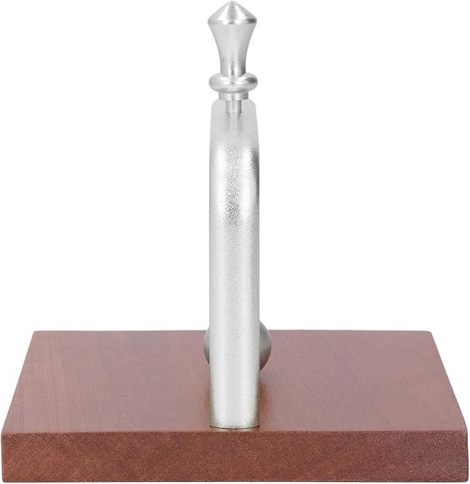 GOWENIC Table Napkin Holder with Lifting Ball, Solid Wood Napkin Rack, Metal Dispenser for Home Restaurant Coffee Shop (Silver)
