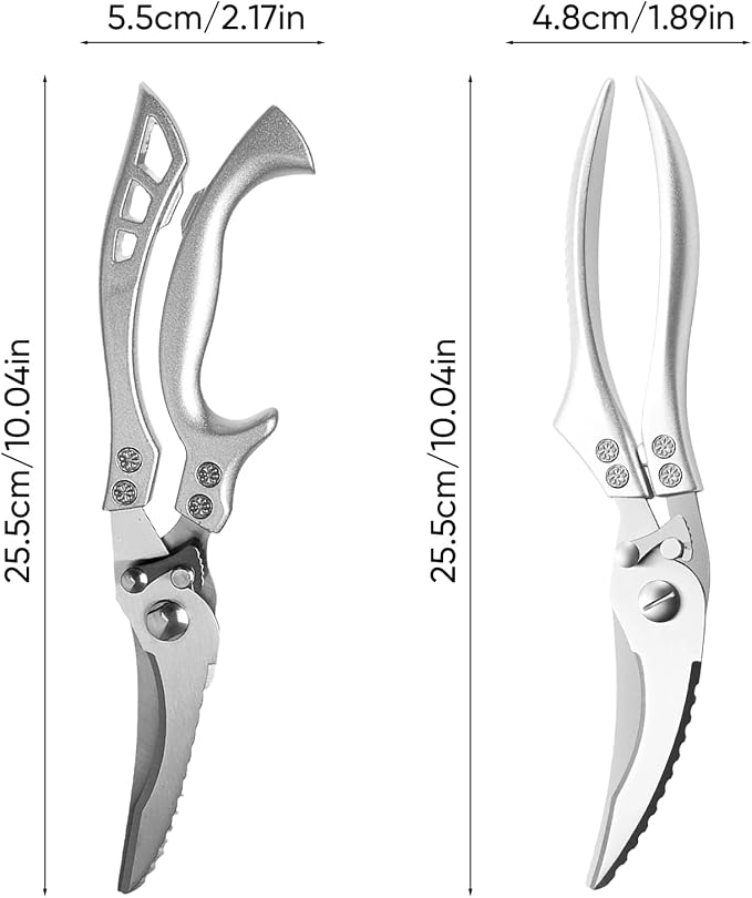 Heavy Duty Kitchen Scissors-Professional Meat Scissors for Chicken Bones，Duck Bones, Fish Bones, Meat, Vegetables, Seafood, Nuts, Packages, etc. (Classic)