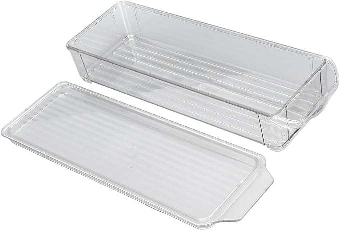 Zerodis Fridge Storage Container, Stackable Refrigerator Bins with Lids Clear Fridge Organizer Case for Food Drinks Vegetable