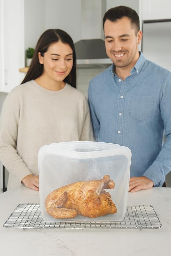 Elkanah Extra Large 116fl oz Silicone Bags Reusable Freezer Bags Silicone Gallon Bag Food Storage Bag|Oven Bags|Sous Vide|Microwave|Oven|Dishwasher safe | 116fl oz