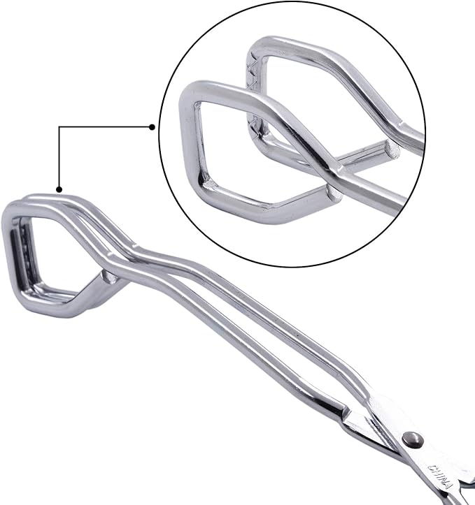 HINMAY Stainless Steel Scissor Tongs with Black Handle 11-Inch Heavy Duty Wire Tongs