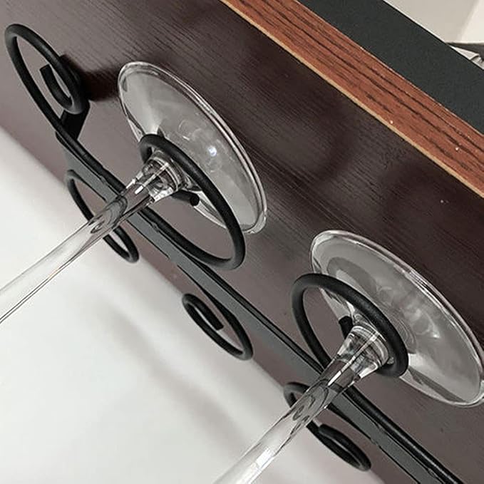 Wine Glass Rack Stemware Rack Under Cabinet Wine Glass Holder Wire Hanging Holds for Cabinet Kitchen Bar (12 Holder)