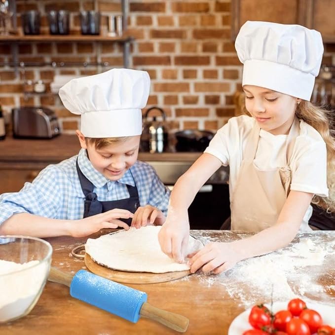 Koogel 2PCS Small Rolling Pin, 9 Inch Kids Rolling Pin for Baking Supplies, Playdough, Wooden Handle Dough Rollers