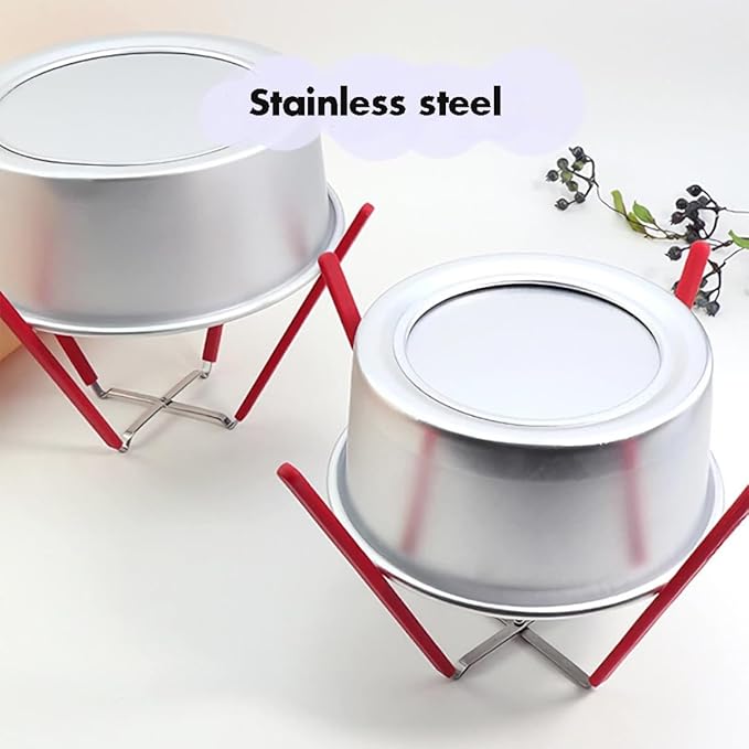 2pcs Stable Inverted Cake Cooling Rack Collapsible Stainless Steel Chiffon Cake Rack Stand
