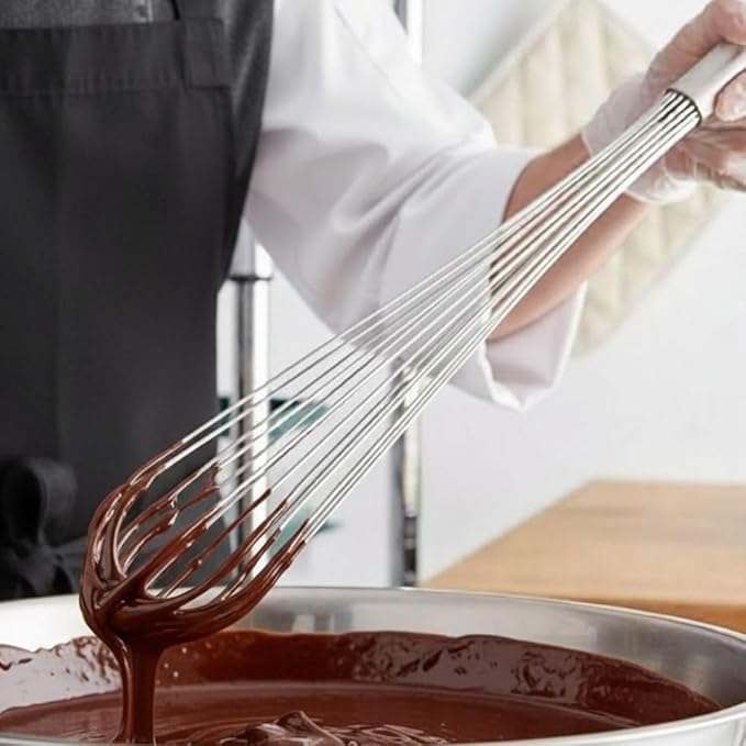 Soro Essentials- 24" Stainless Steel French Whip Whisk with Thick Rigid Wire- Wire Whisk Kitchen Whisk Balloon for Whisking Cooking Beating Blending Stirring Ingredients Mixing Sauces Baking Tools