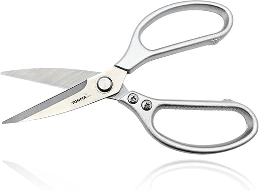 TONMA Kitchen Scissors All Purpose [Made in Japan] Effortless Cutting, Quality Japanese Ergonomic Handle Heavy Duty Poultry Shears for Herbs, Chicken, Food, Office, Leather