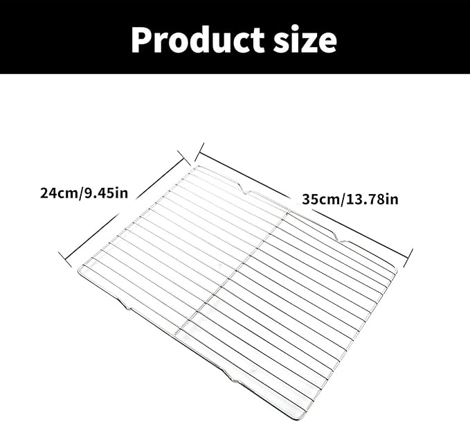 2pcs Easy to Use Wire Rack Cooling Stainless Steel Cooking for Baking Goods and Draining Oils Stainless Steel