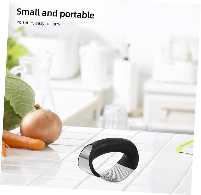 VALICLUD Manual Garlic Press Crusher Stainless Steel Mincer Tool Wide Handle for Easy Crushing for Home Cooking and Kitchen Use