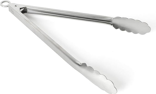 Martha Stewart Richburn 12-Inch Stainless Steel Kitchen Tongs – Durable, Heat-Resistant Cooking and Serving Tool
