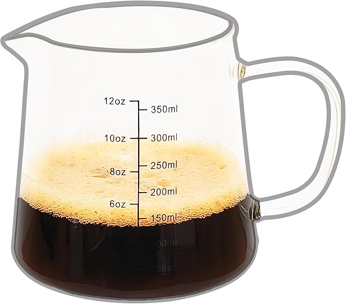 TIWPAJS Espresso Cups12OZ, Espresso Accessories, Expresso Shots Cup, Heat-resistant Glass Measuring Cup, Milk Frothing Pitcher, Frother Cup, Creamer Container, Dishwasher/Microwave/Stovetop Safe