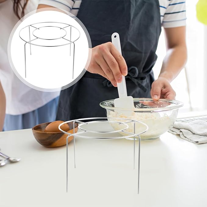 Toyvian 304 Stainless Steel Baking Cooling Rack for Cakes 6-10 Inch, Reusable Kitchen Baking Rack Wire Stand for Bakery and Dessert Cooling