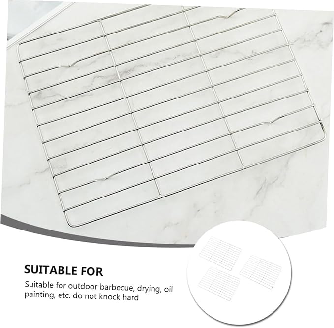 Gatuida 3pcs Cake Baking Cooling Racks Small Stainless Steel Non-stick Pastry Cooler Shelves for Cookies and Bread Cooling in Home Kitchen