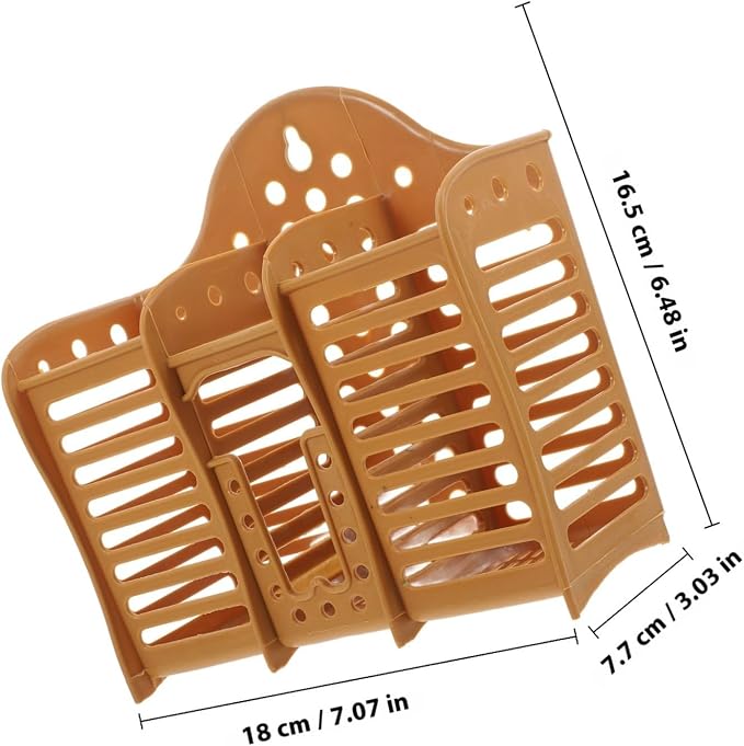 Wall Mountable Kitchen Utensil Organizer and Silverware Drainer Basket with Divided Compartments, Abs Plastic Spatula Holder for Space Saving Storage in Kitchen