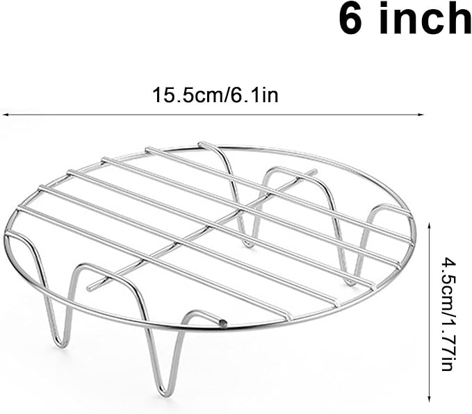 Round Cooking Rack, Round Wire Rack Baking Steaming Roasting Rack Set Stainless Steel, Nonstick Wire Grids Rack For BBQ Grilling Roasting Steaming Baking Drying