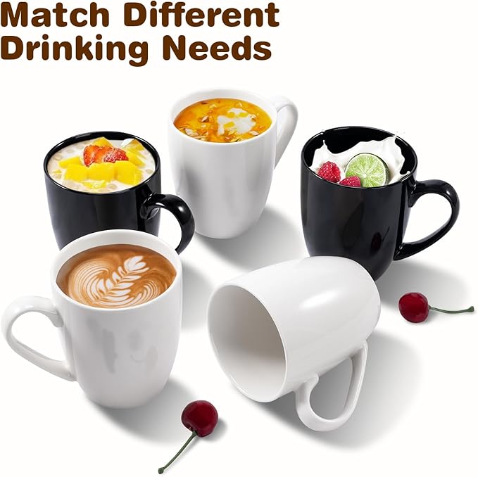 Urbanstrive 16 oz Large Coffee Mugs Set of 4 Ceramic Coffee Mug White Coffee Cups Tea Cups Idea Gift for Women Men House Warming Gifts New Home Office, White 4 Pack
