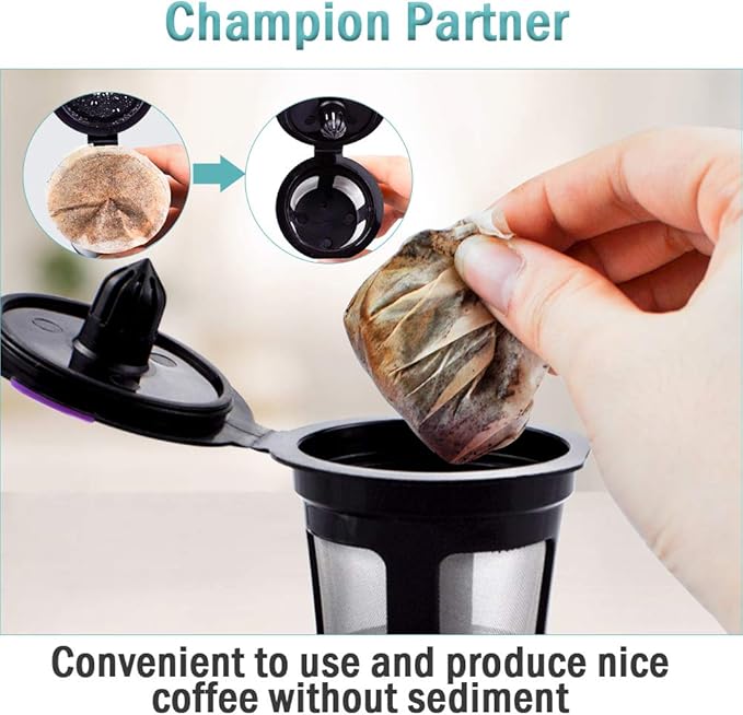 2 Reusable Keurg Cups & 300 Unbleached Keurg Coffee Pods Paper Filters with Lids,Disposable Keurg Filters Single Serve Coffee Filters Compatible with Keurg 2.0&1.0 Coffee Maker