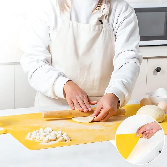 Extra Large Kitchen Silicone Pad - 2023 New Non Slip Non Stick Silicone Pastry Mats for Rolling Out Dough, Baking Mats Silicone for Baking Cookie Sheets, Thick Heat Resistant Mat for Oven Bread (Pink)