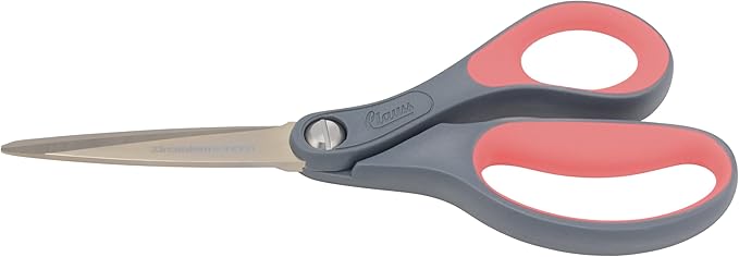 Clauss Industrial Heavy-Duty Zirconium Bonded Scissors, Ergonomic Overmolded Handle, Precision-Ground Blades, 8-Inch