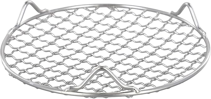 Round Cooling Baking Rack 201 Stainless-Steel Wire Oven Grill Sheet with Stable Tri-Leg Design for Baking, Roasting, Grilling, Drying and Cooling Cakes, Pies, Cookies, Pizza(24.5cm)