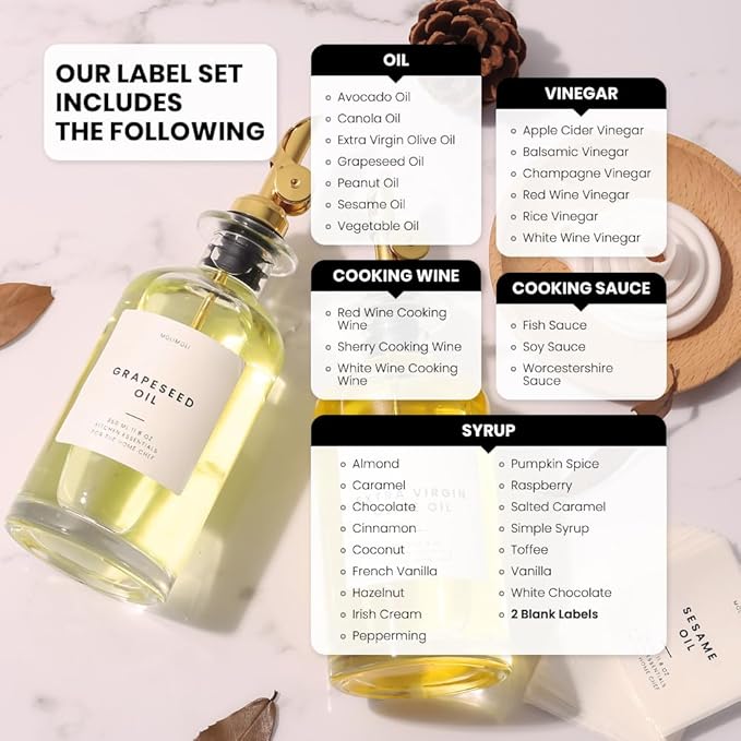 Molimoli Glass Oil Dispenser Bottle for Kitchen, Weighted Pourer, Olive Oil Cruet | 350ml, Set of 1