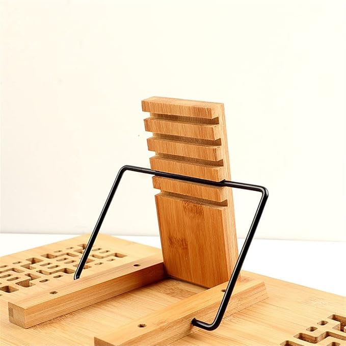 Book Stand Book Holder Tray Simple Book Holder Wooden Bookstand Multi-Functional Book Holder Height Adjustable Cookbook Stand for Kitchen (Size : L)