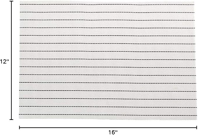 Restaurantware Carmel Mesh 16 x 12 Inch Table Placemats Set Of 6 Woven Washable Placemats - Pick Stitch Design No Stain White Kitchen Placemats Heat Tolerant Easy To Clean
