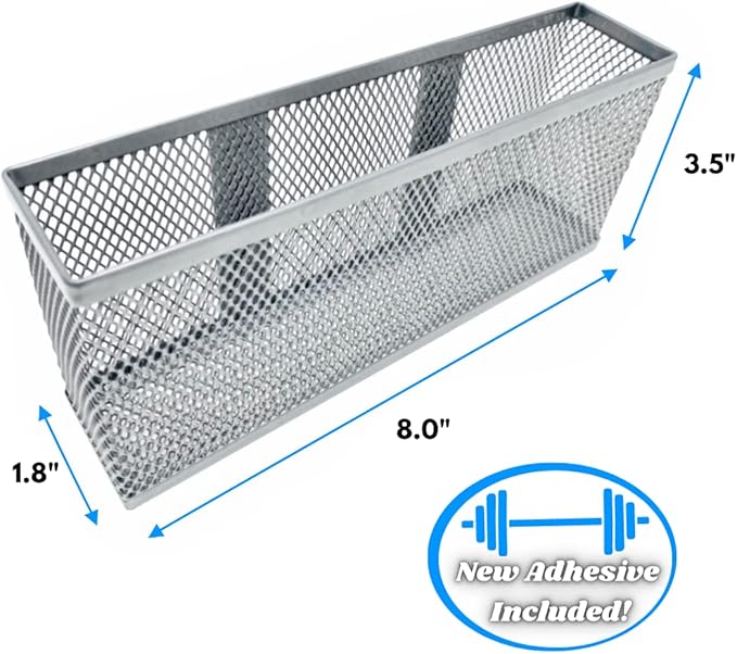 Slim Caddy ORIGINAL Cabinet Door Organizer | Optimize Your Cabinet Space | Kitchen Plastic Lids Organizer, Bathroom Accessories, Under Sink Organizer, and More | 2 PK, 8”L x 3.5”H x 1.8”D each