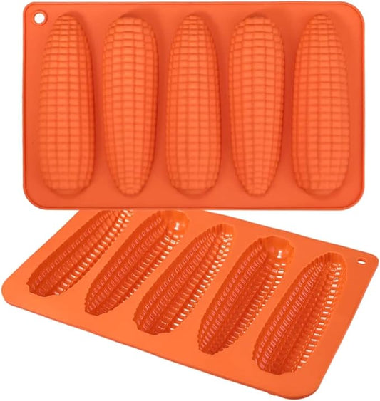 Webake Corn Stick Bread Pan Set of 2, Silicone Corn Cob Bread Molds for Baking Corn Dog Pan Cornbread Southern Corn Sticks