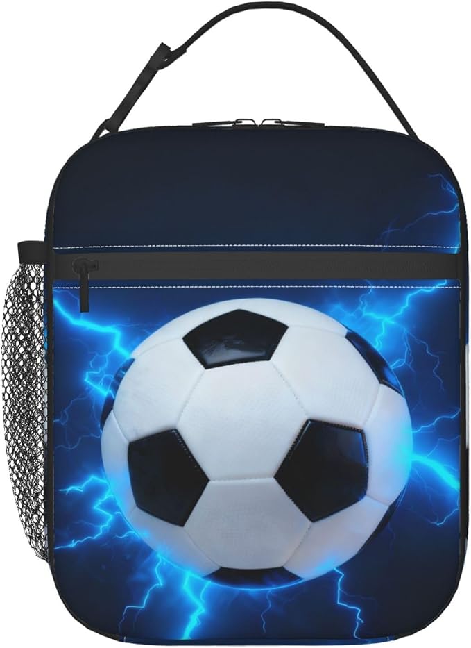Football ﻿ Lunch Box Insulated Lunch Bag for Adult Women Men Reusable Aesthetic Tote Lunchbox Container Work Outdoor Picnic Hiking