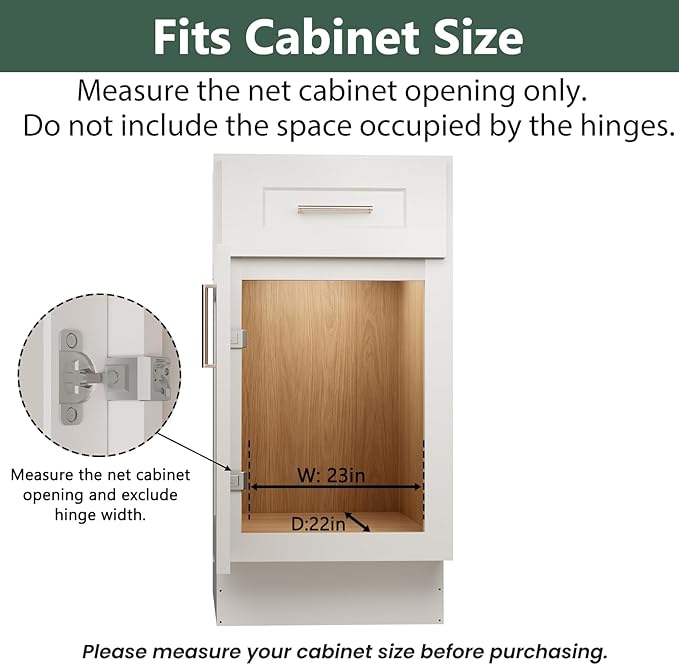LOVMOR 2 Tier Individual Pull Out Cabinet Organizer 22½" W x 21½" D, Slide Out Kitchen Cabinet Storage Sliding Shelves