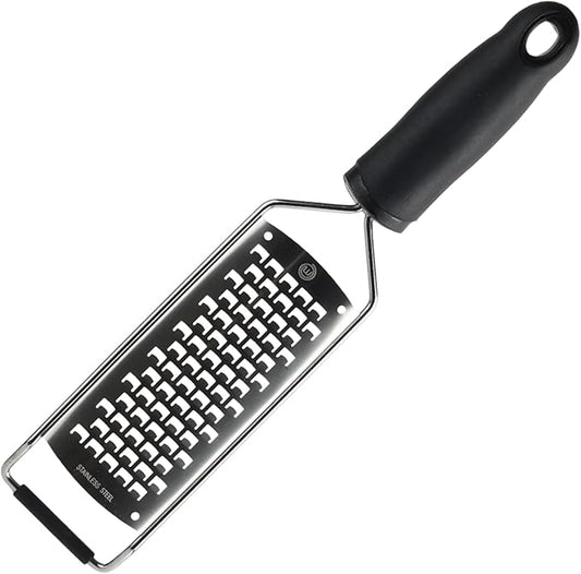 MasterChef Cheese Grater Handheld, Kitchen Food Shredder Tool for Grating Parmesan, Garlic, Ginger etc, Small Flat Zester Grater, Stainless Steel with Non Slip Rubber Foot and Easy Grip Handle