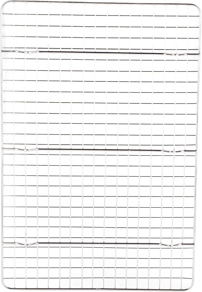 Checkered Cooling Rack, 304 Stainless Steel Wire Grid, 14.8 x 9.8 Inch - Deformation Resistance, Rust Proof, Perfect for Baking and Home Bakery Use
