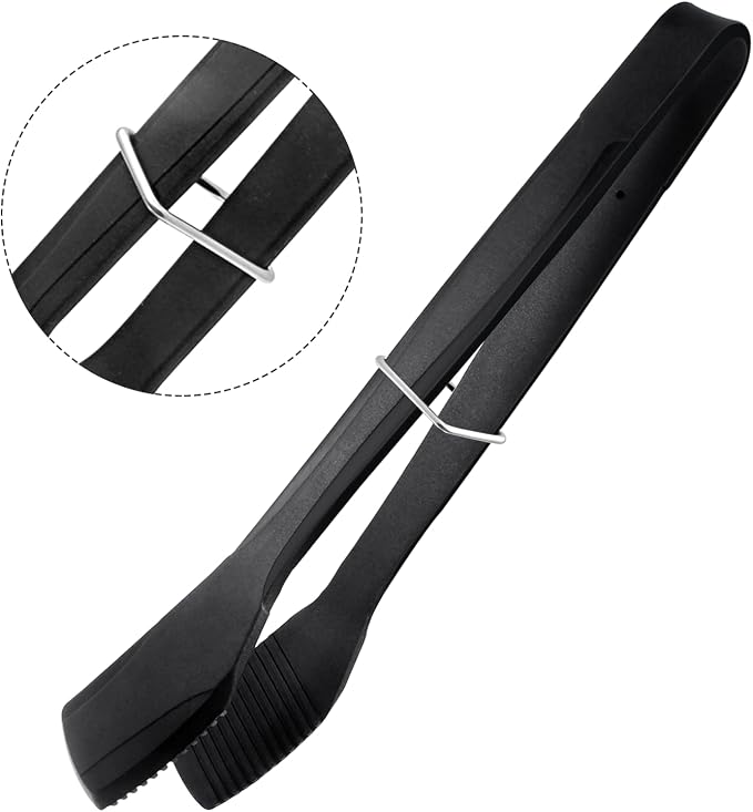Silicone Kitchen Cooking Tongs, Premium Stainless Steel Silicone Barbecue Clamp, Multipurpose BBQ Clamp Spatula for Gripper Bread Clip, Fried Steak Clamp, Flipping Fish, Toast Salad Tongs（11 Inch）