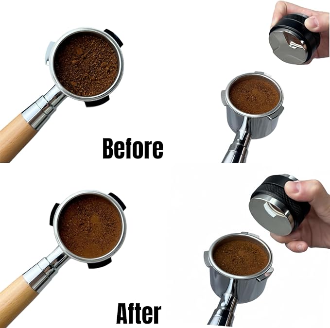 Espresso Accessory - 51mm Espresso Tamper and Distributor, Coffee Grounds Leveler, Adjustable Depth Compatible - Professional Espresso Manual Tamper. (53mm)