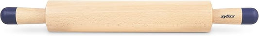 Zyliss E980212 Rolling Pin, 47cm/18.5in, Wooden/Silicone, Roll Cake/Pizza/Baking/Dough/Mixtures, Responsibly Sourced Wood, Weight Ensures Even Rolling