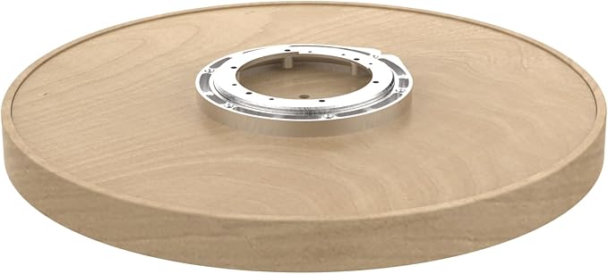 Rev-A-Shelf 18" Single Full Circle Lazy Susan Organizer for Diagonal Corner Kitchen Cabinets, Wooden Turntable Tray with Swivel Bearings, 4WLS001-18-B52