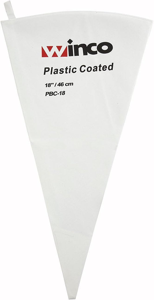 Winco Pastry Bag Cotton with Plastic Coating, 18-Inch,White