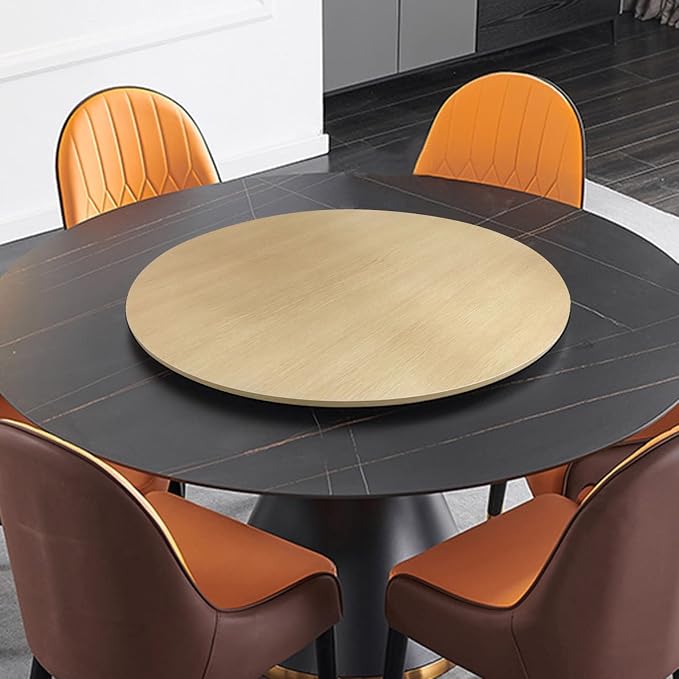 Large Wooden Turntable Lazy Susan, Wooden Turntable For Dining Table, 20in 24in 28in Lazy Susan Serving Tray With Silent Bearing, 360-Degree Swivel Serving Plate, Hotel Tabletop Service Plate, Swivel