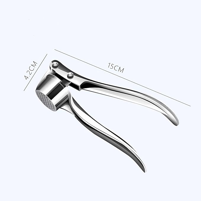 3-in-1 Garlic Press, Lemon Slicer & Peeler Set - Rustproof Stainless Steel, Easy-Clean with Soft, Ergonomic Handle