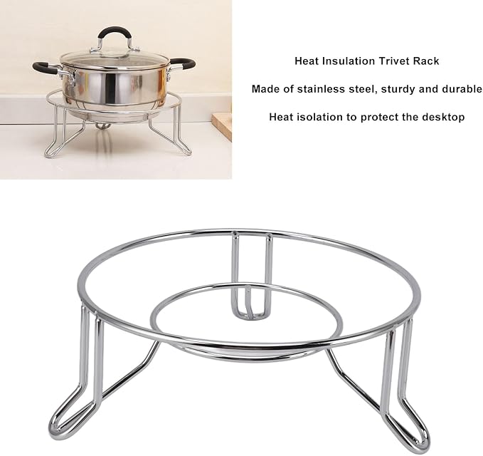 Round Steamer Rack Versatile Bread Cooling, Metal Trivets Stainless Steel Pot Holders Steamer Pan Wire Rack for Baking Canning Cooking