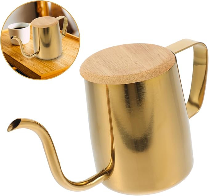 SOLUSTRE Gooseneck Coffee Kettle 8.50Oz Thin Mouth Pot for Brewing Manual Drip Coffee Tea Kettle Compact Stainless Steel Design for Home Office Camping