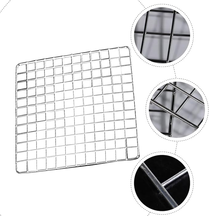 STOBAZA Stainless Steel Cooling Rack Reusable Baking and Draining Rack for Cookies Meat and Vegetables High Temperature Resistant Design for Versatile Cooking and Baking