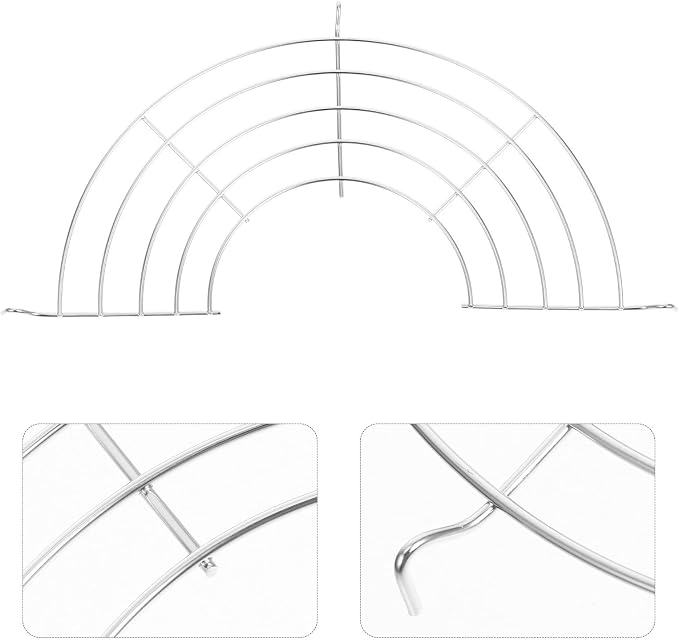 2pcs Stainless Steel Semi-circle Oil Strainer and Draining Rack for Kitchen Supply, Easy to Store Cooling Rack for Frying Pan Edge, Practical Cooking Utensil